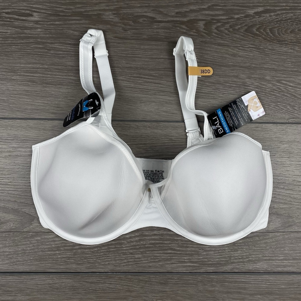 Bali Women's Smoothing Convertible‎ Bra White 38DD New